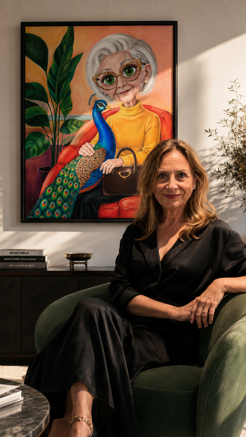 Marifé Núñez con una obra de El poder de volar